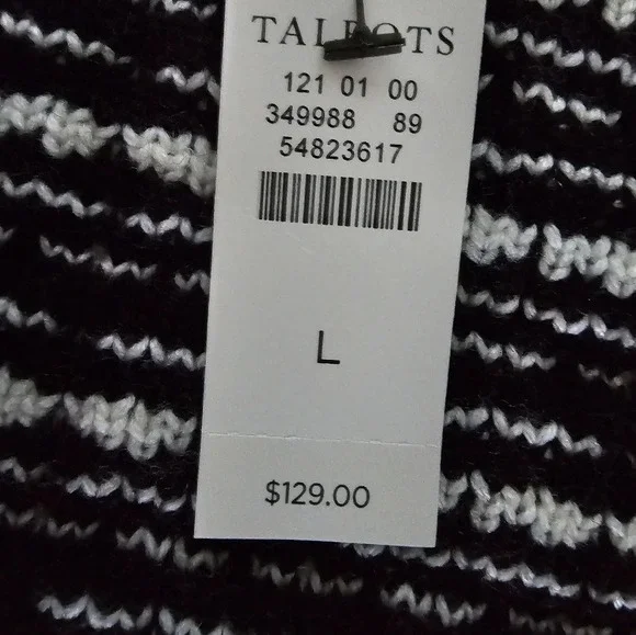 Talbots Textured Plaid Merino Wool Cardigan - Picture 6 of 7